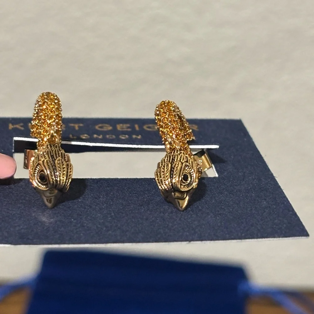 Kurt Geiger Gold and Black Earrings - Picture 7 of 9